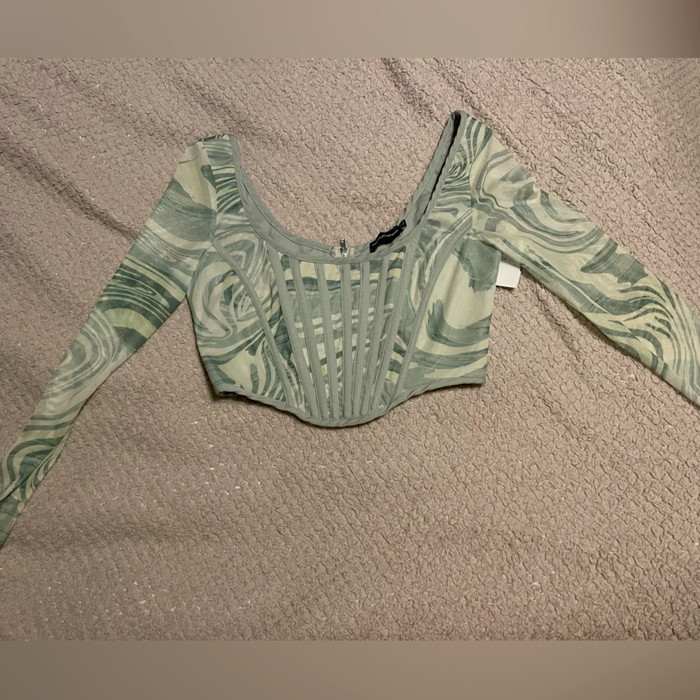 Never worn sheer sleeved corset top from Pretty Little Things